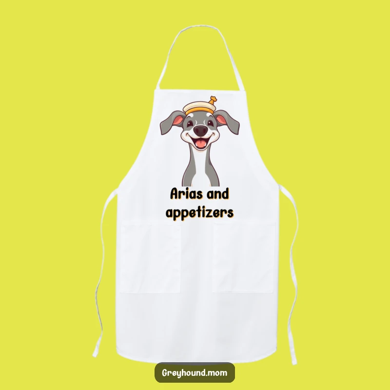 Funny Greyhound Opera Hat Apron - Classy Kitchen Gift
