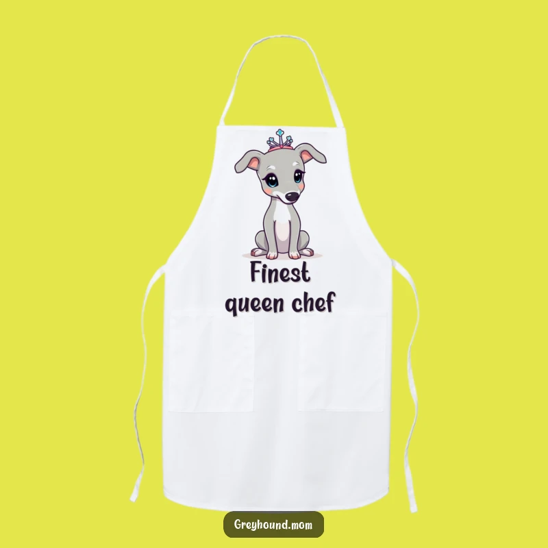 Funny Greyhound Tiara Apron - Cook with Canine Elegance