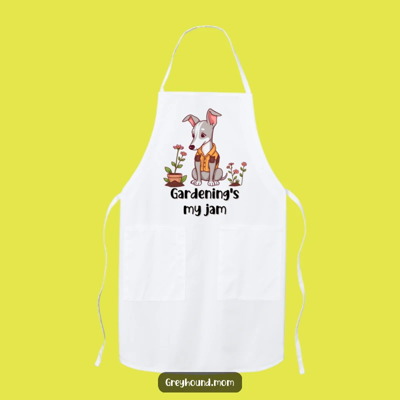 Funny Greyhound Gardener Apron: Protect Your Clothes with Cute Dog Style, Gift