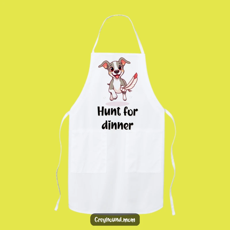 Funny Greyhound Playtime Apron: Hilarious Dog Chef for Kitchen Fun