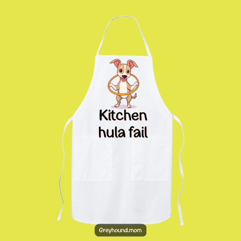 Funny Greyhound Fitness Apron: Cook with Hula Hoop Humor Gift