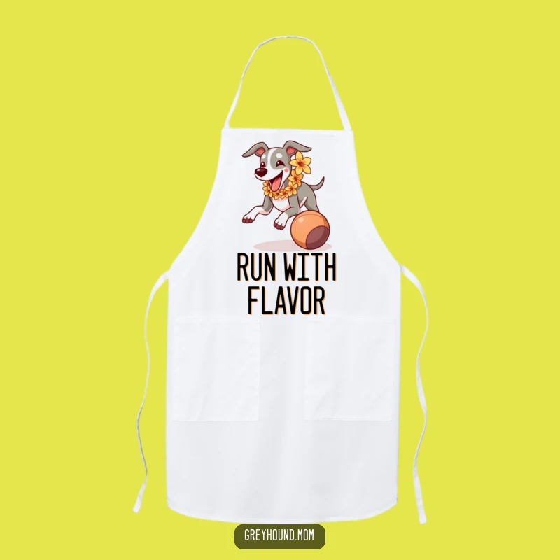 Funny Greyhound Lei Running Ball Apron - Joyful Kitchen Fun Gift