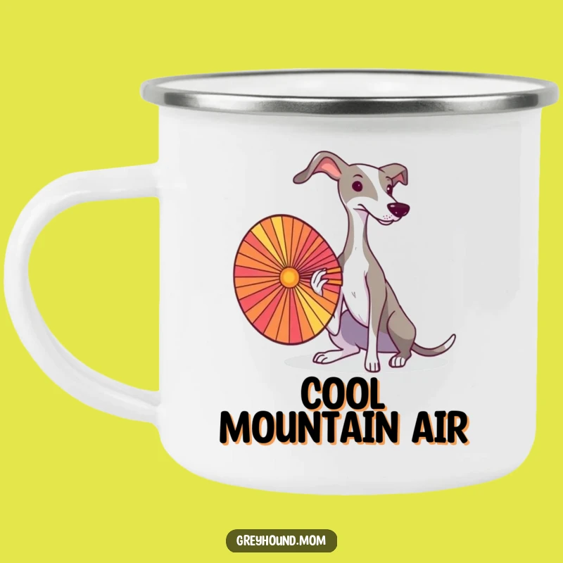 Elegant Greyhound Camp Mug: Cool Breezes for Outdoor Adventures Gift