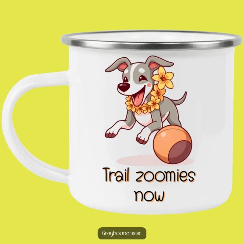 Funny Greyhound Lei Running Ball Camping Mug - Adventure & Joy Gift