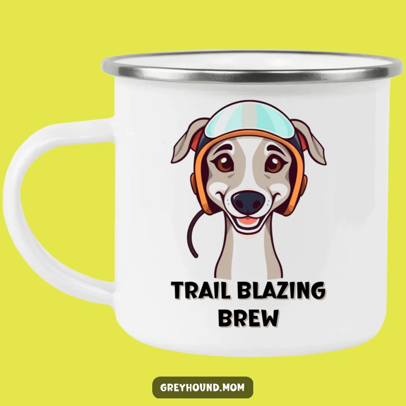 Funny Greyhound Camping Mug - Outdoor Racer Companion, Perfect Funny Gift