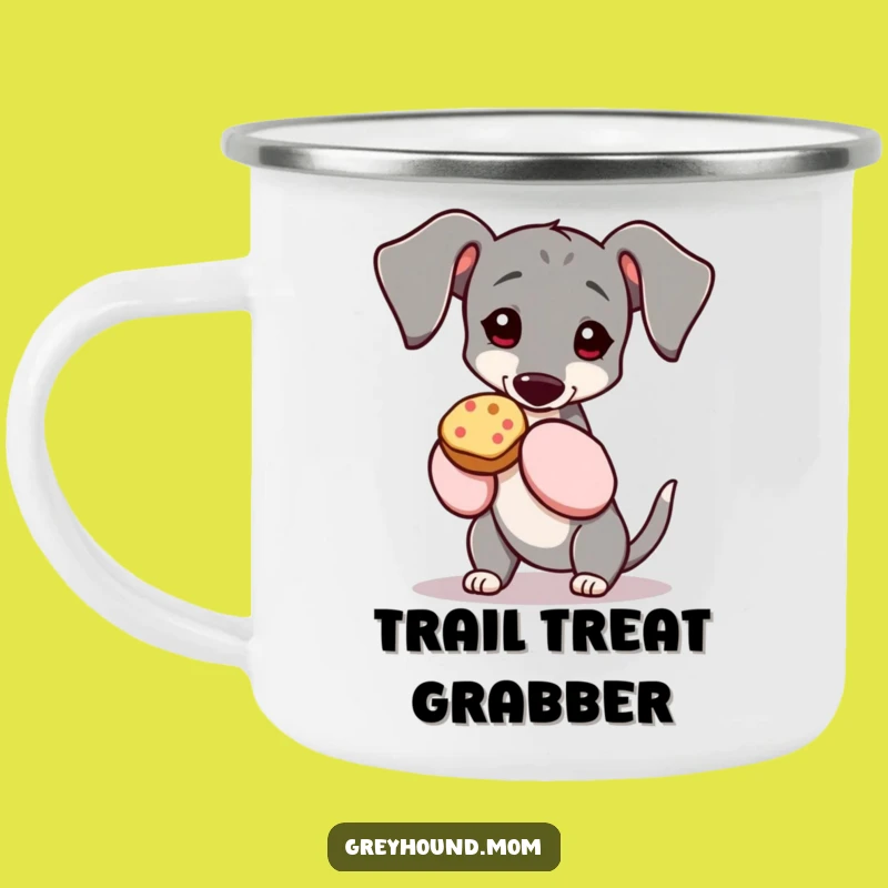 Funny Greyhound Oven Mitts Camping Mug - Snack Time Adventures