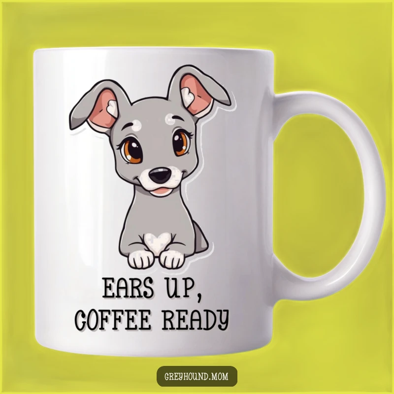 Funny Elegant Greyhound Mug: A Cute Dog Gift for Curious Companions