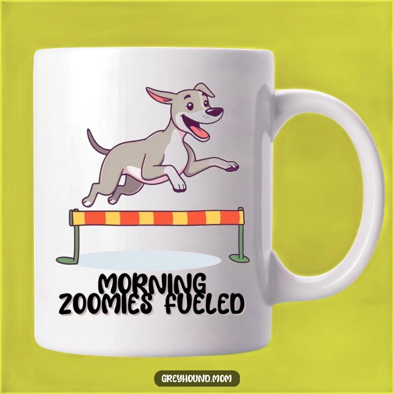 Funny Greyhound Leap Mug: Joyful Runner Dog Gift for Athletes