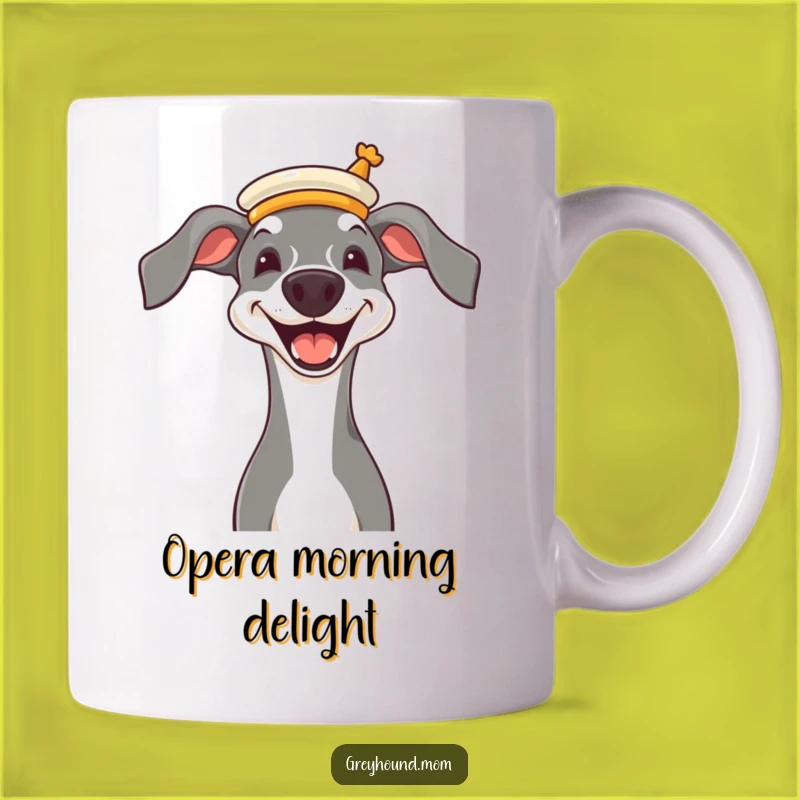Funny Greyhound Opera Hat Mug - Classy & Joyful Canine Gift