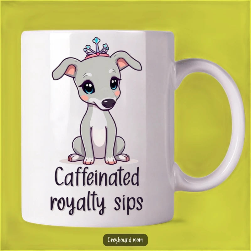 Funny Greyhound Tiara Mug - Elegant Dog Humor Gift