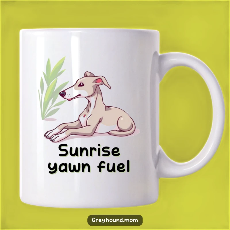 Funny Relaxed Greyhound Stretching Mug - Serene Dog Lover Gift!