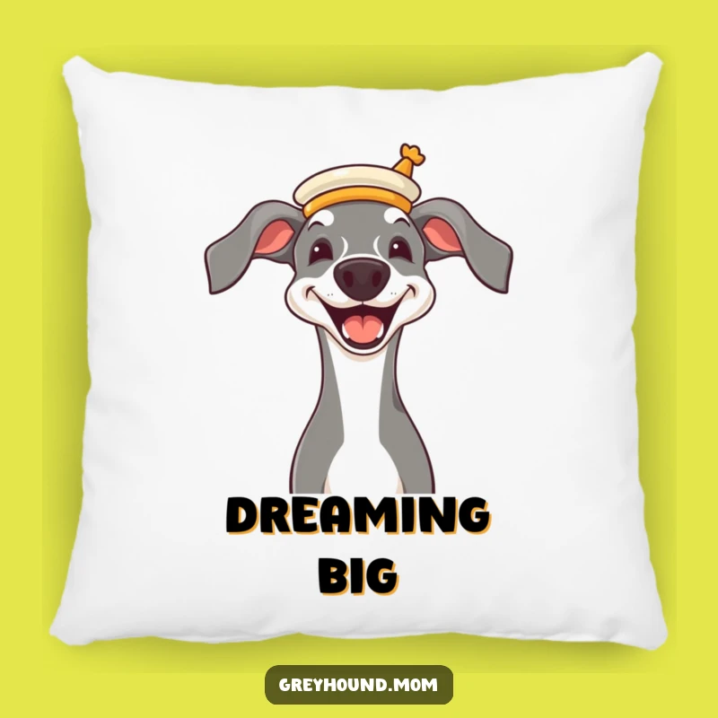 Funny Greyhound Opera Hat Pillow - Cozy Elegant Dog Decor Gift