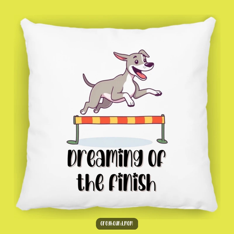 Funny Greyhound Leap Pillow: Comfy and Energetic Home Accent
