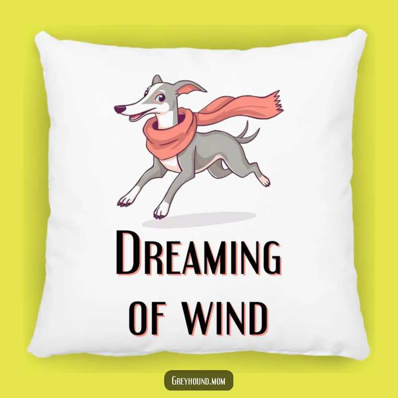 Funny Greyhound Scarf Pillow - Cozy Graceful Runner Accent Throw Pillow Gift