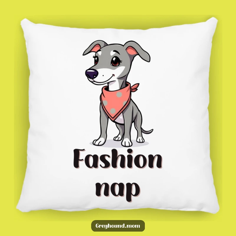 Funny Greyhound Pillow: Bandana Chic, Proud Dog Accent