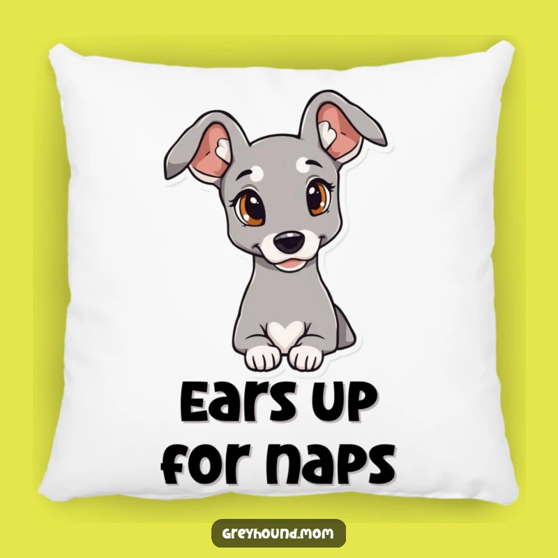 Funny Comfy Greyhound Pillow: Elegant Ears, Curious Charm - Adorable Dog Gift