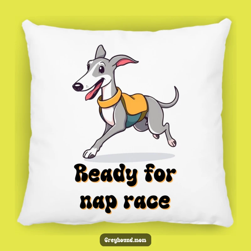 Funny Greyhound Pillow: Cozy Comfort with a Hilarious Jogging Dog