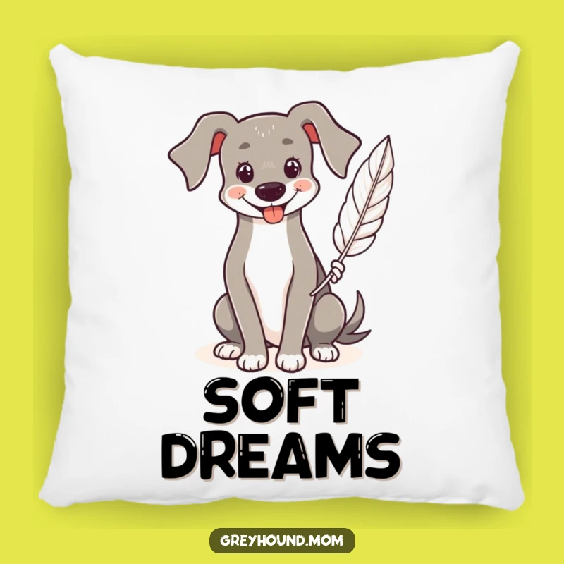 Funny Greyhound Pillow: Feather Hugger, Soft Smiling Comfort