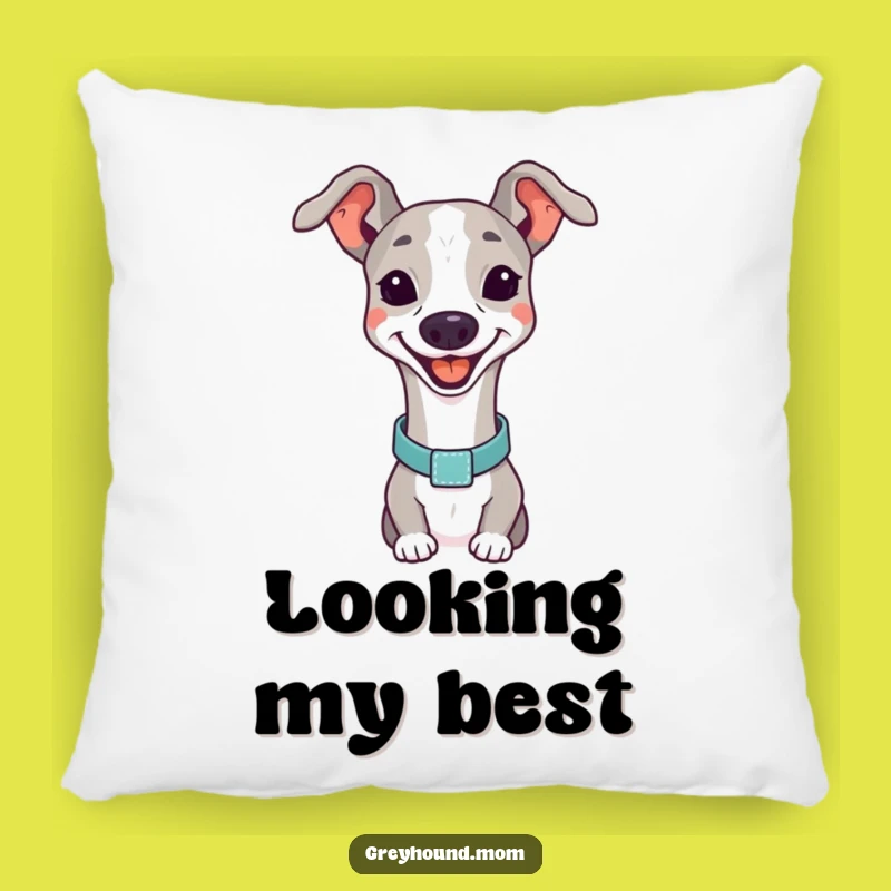 Funny Happy Greyhound Pillow: Comfy Accent Pillow, Perfect Funny Gift