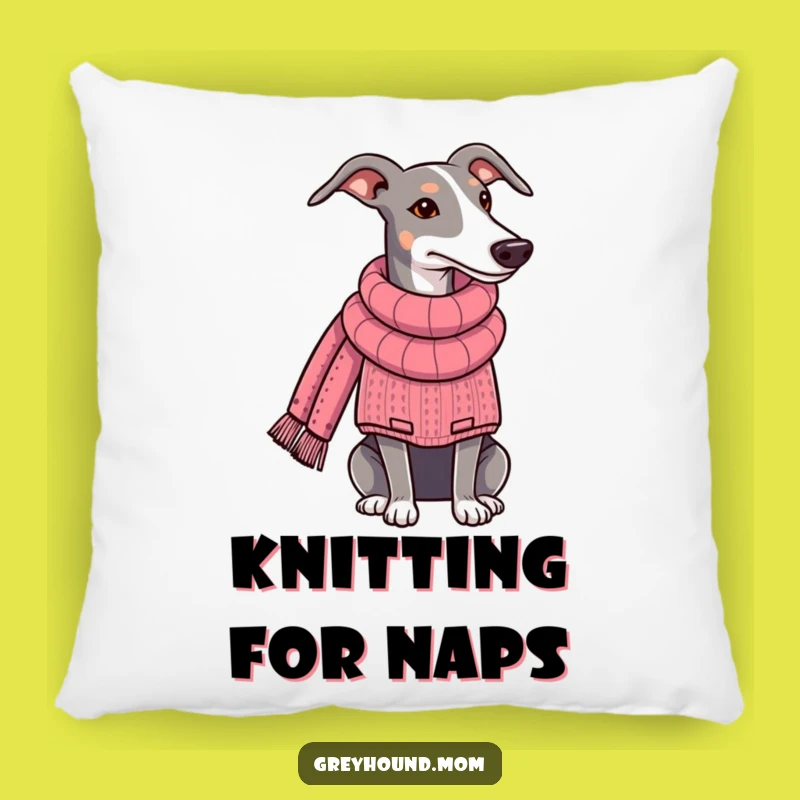 Funny Greyhound Sweater Knitting Pillow - Comfy & Crafty Home Decor