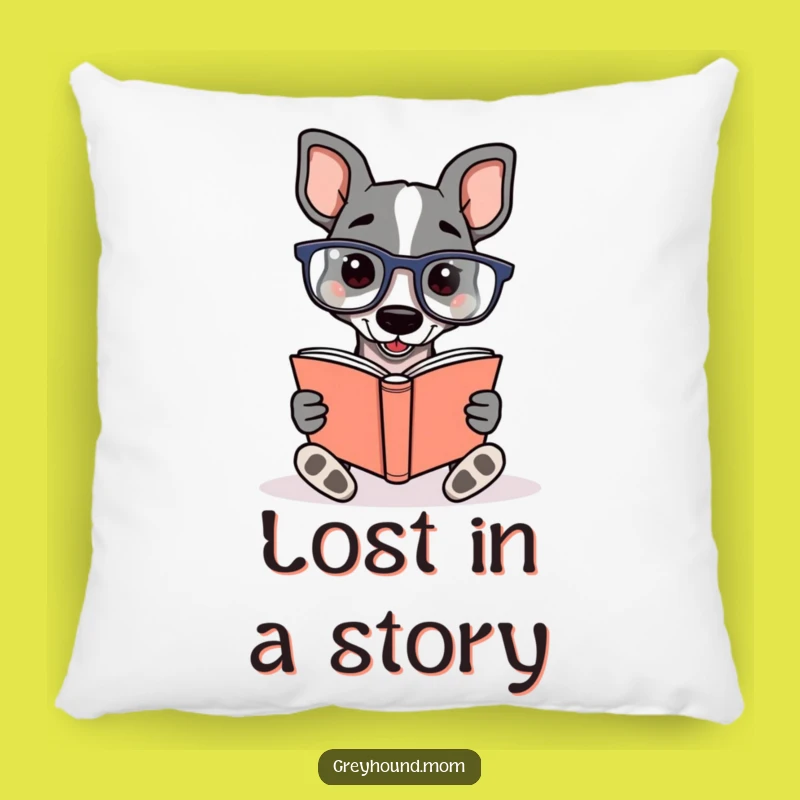 Funny Bookworm Greyhound Pillow - Soft & Humorous Reader Comfort Gift