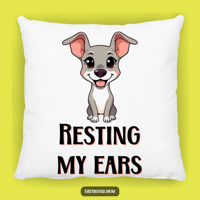 Funny Happy Greyhound Pillow - Cozy Alert Accent Throw Pillow Gift