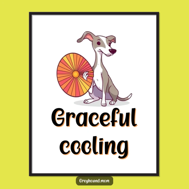 Elegant Greyhound Fan Digital Art: Instant Sophistication for Your Walls Gift
