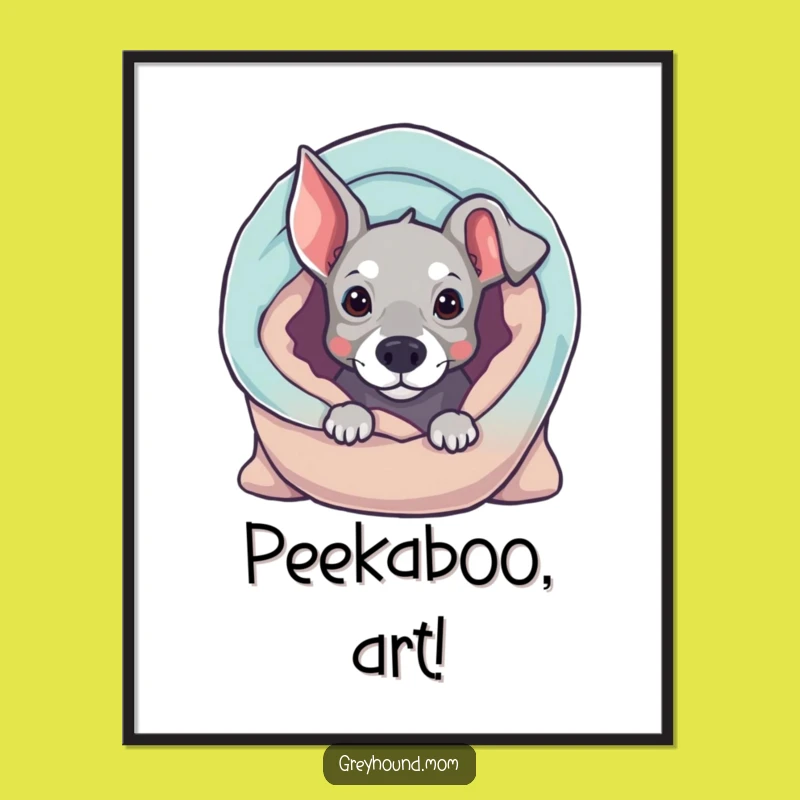 Funny Curious Greyhound Blanket Digital Art - Instant Cute Canine Decor Gift!