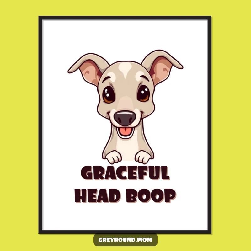 Funny Greyhound Digital Art: Elegant Nudge Decor, Instant Funny Gift Download