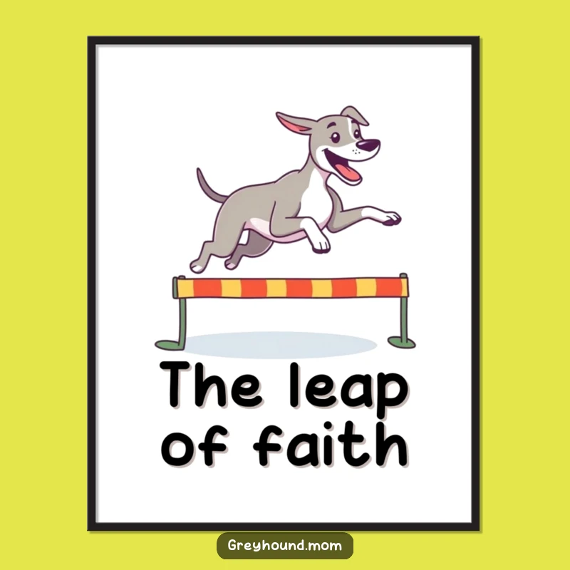 Funny Greyhound Leap Digital Art: Instant Athletic Joy