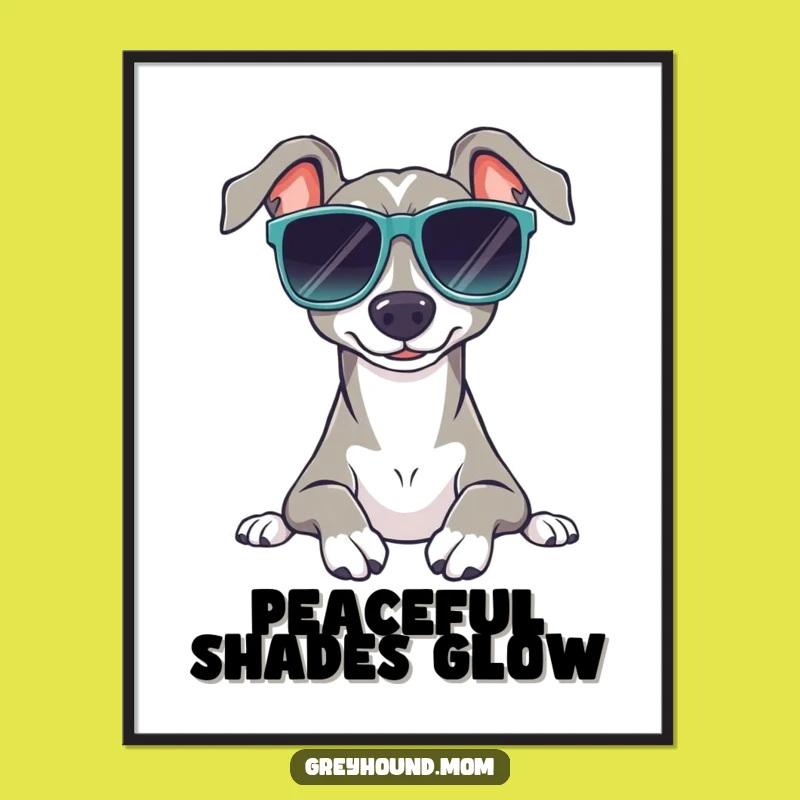 Funny Sunglasses Greyhound Digital Art - Peaceful Relaxer Printable Wall Art Gift