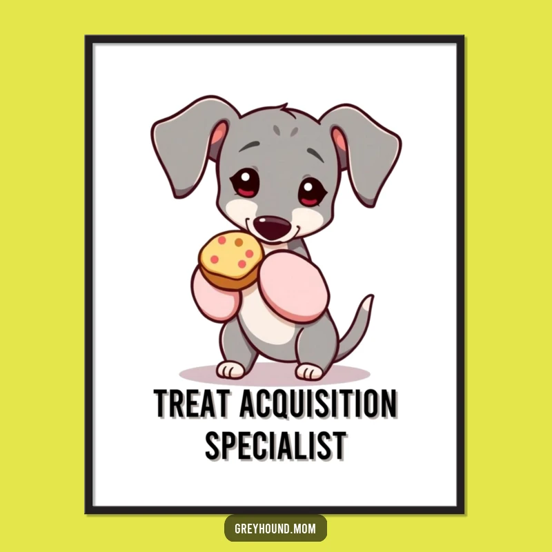 Funny Greyhound Oven Mitts Digital Art - Instant Treat Lover Decor