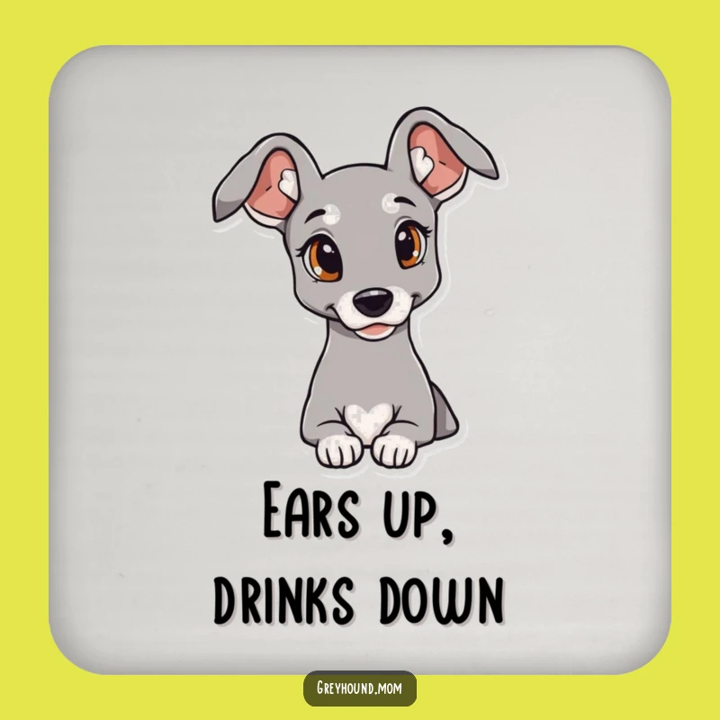 Funny Elegant Greyhound Coaster: Curious Protection - Chic Home Gift