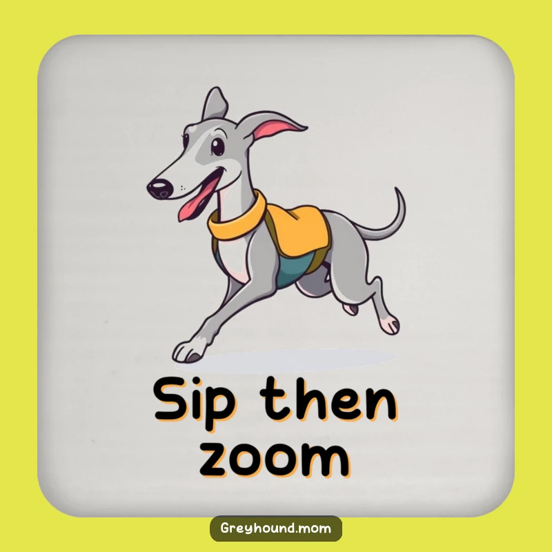 Funny Greyhound Coaster Set: Protect Surfaces with Hilarious Dog Art