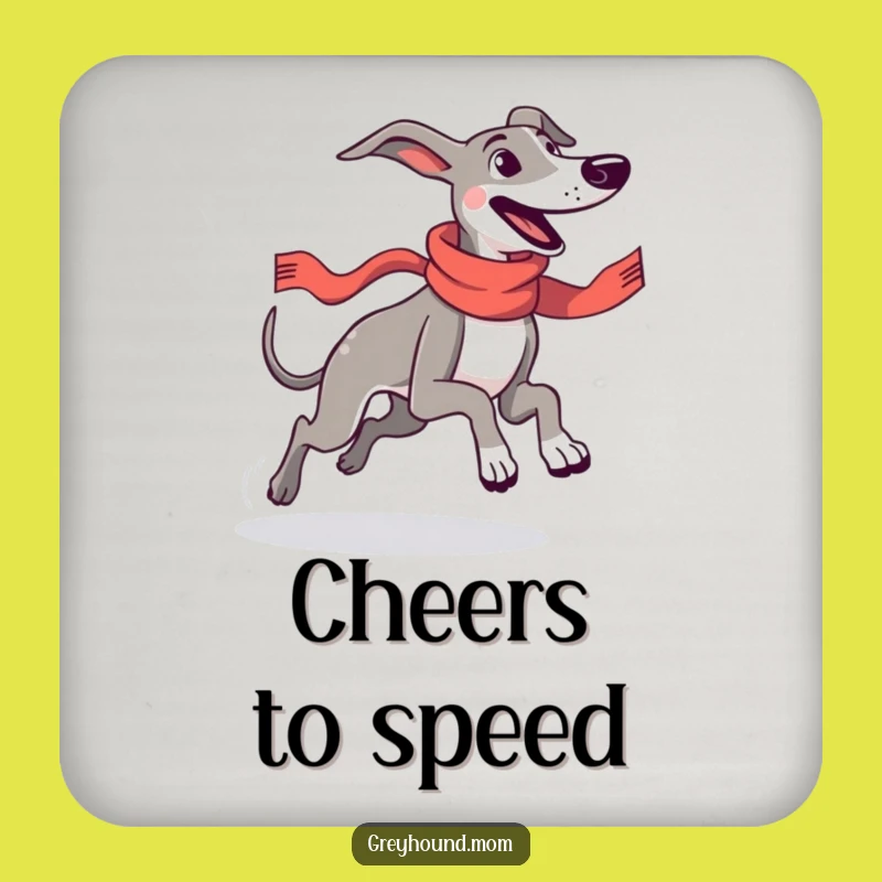 Funny Greyhound Speed Coaster Set - Joyful Dog Protection for Tables