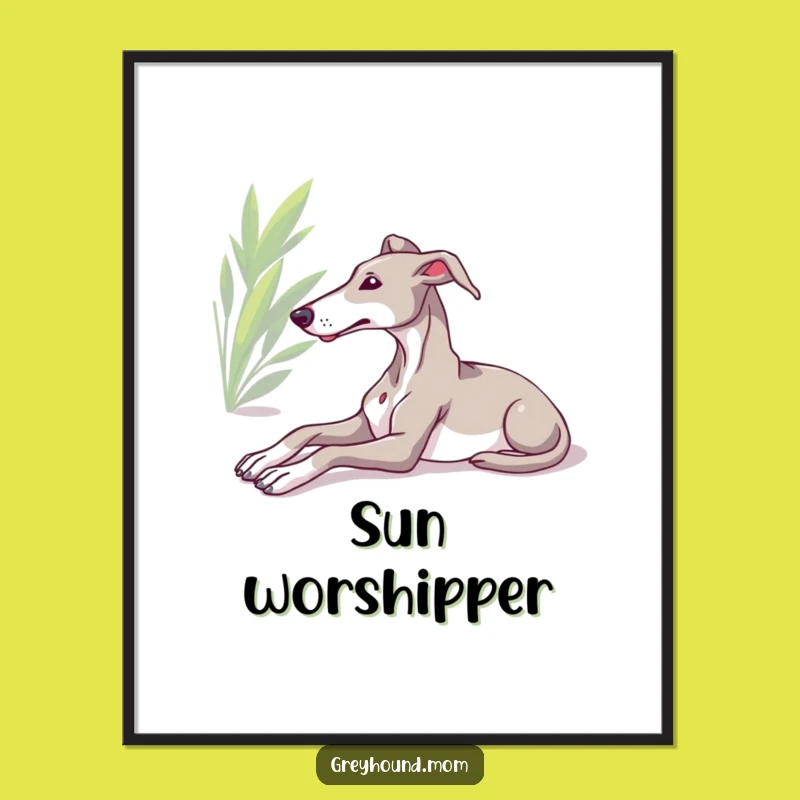 Funny Relaxed Greyhound Sun Poster - Serene Wall Art Gift!