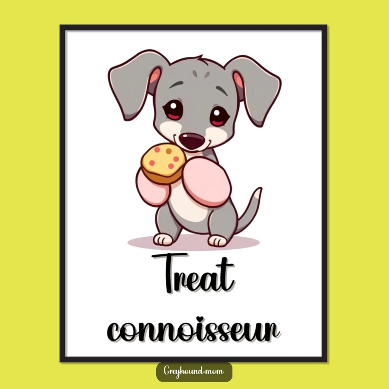Funny Greyhound Oven Mitts Poster - Hilarious Dog Treat Art