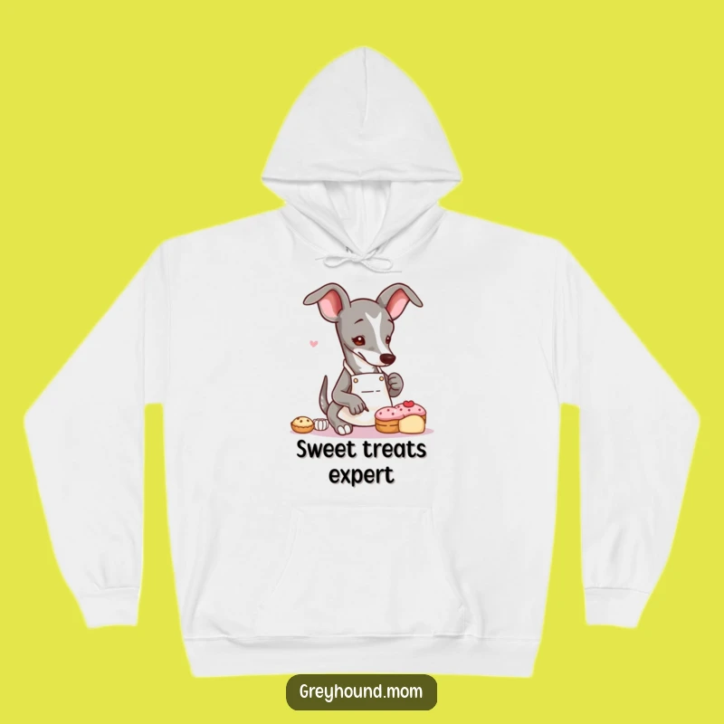 Cozy Funny Greyhound Baker Hoodie: Warm Up with Sweet Humor - Best Dog Lover Gift