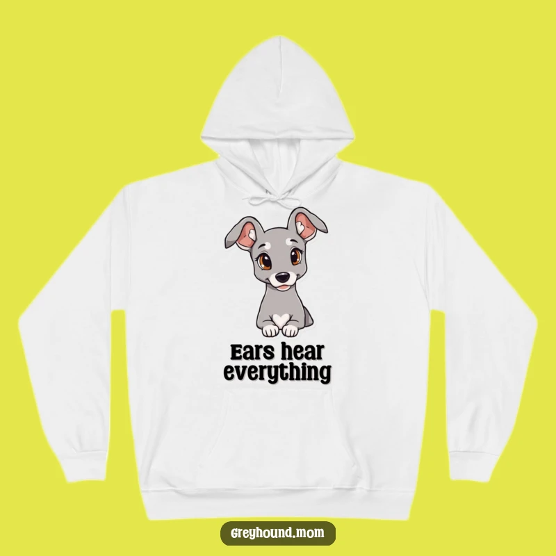 Cozy Funny Greyhound Hoodie: Elegant Ears, Curious Look - The Ultimate Dog Gift