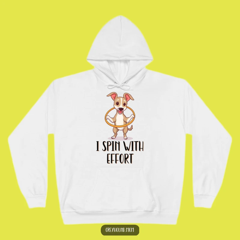 Cozy Funny Greyhound Hula Hoop Hoodie: Warmth and Laughter Gift