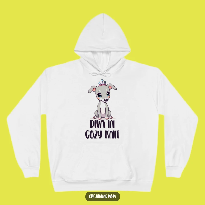 Cozy Funny Greyhound Tiara Hoodie - Elegant Warmth & Dog Gift