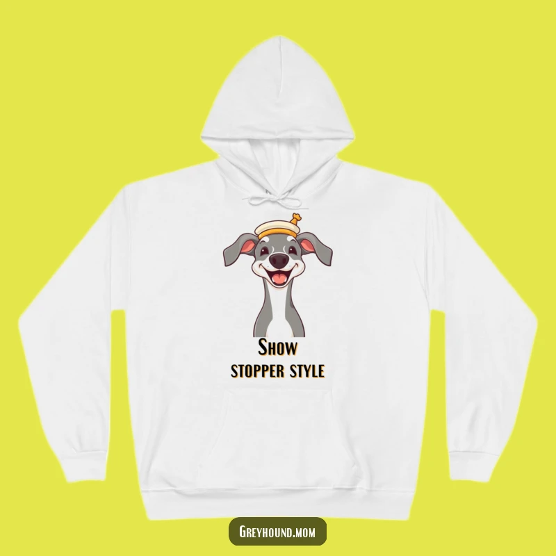 Funny Greyhound Opera Hat Hoodie - Cozy Sophisticated Dog Gift