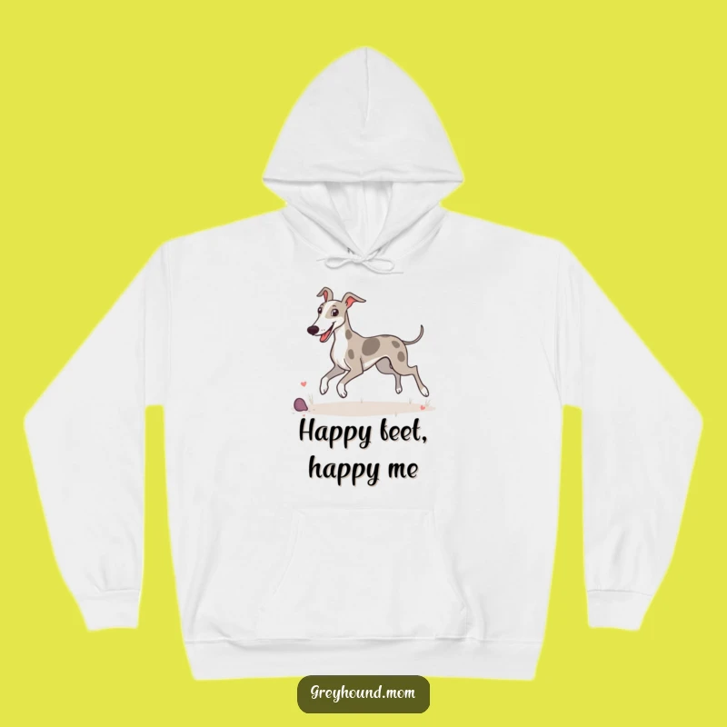 Funny Greyhound Prancing Hoodie: Cozy Comfort for Joyful Souls