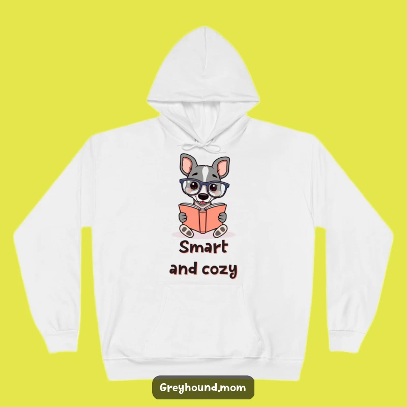 Cozy Funny Bookworm Greyhound Hoodie - Warm Reader Dog Gift