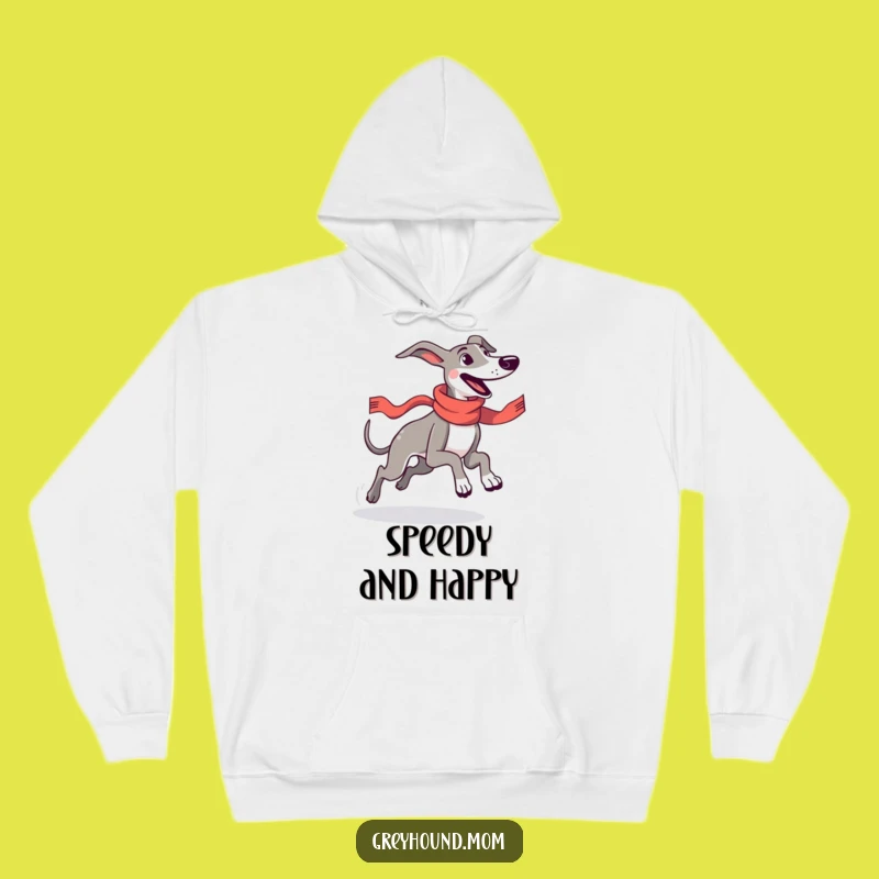 Cozy Funny Greyhound Runner Hoodie - Warm & Joyful Dog Lover Gift