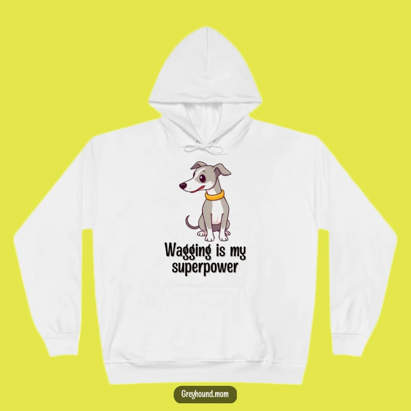 Cozy Funny Greyhound Wagging Tail Hoodie: Warm & Happy Dog Gift
