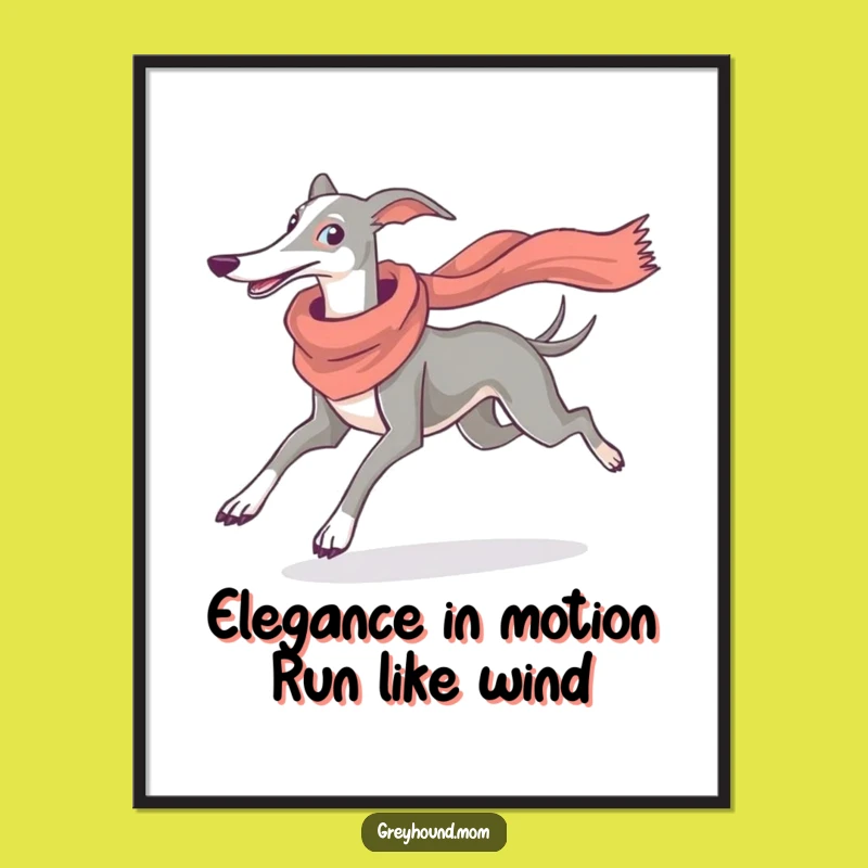 Free Printable Wall Art: Graceful Greyhound Runner, Funny Downloadable Decor for Any Room