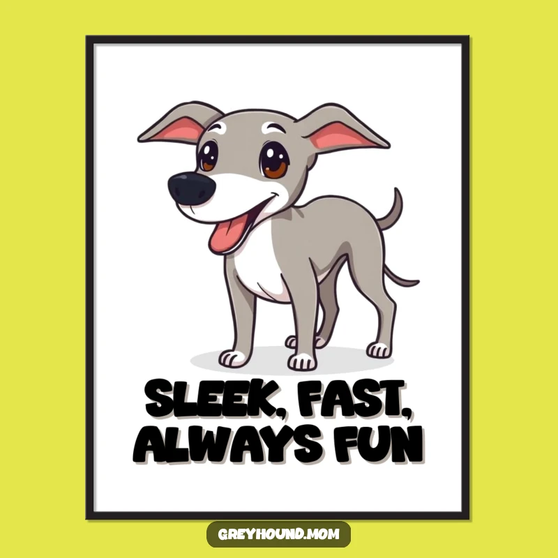 Free Printable Greyhound Wall Art: Fun Dog Lover Decor Downloadable Art