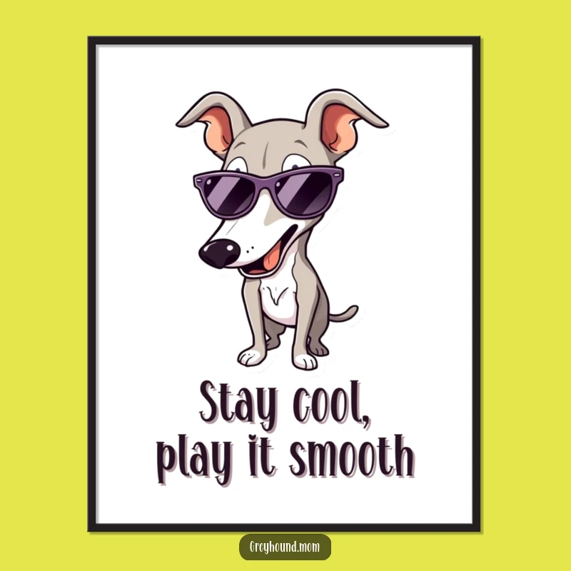 Free Printable Wall Art: Cool Greyhound Sunglasses Funny Downloadable Art Gift