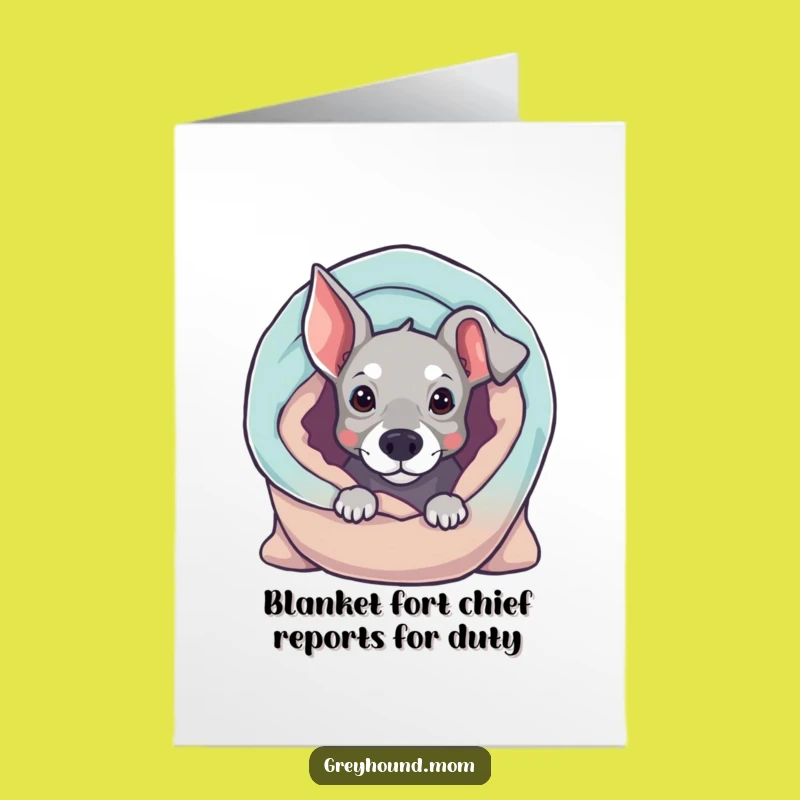 Free Printable Funny Greyhound Birthday Card: Curious Dog Peeking, Perfect Downloadable Gift